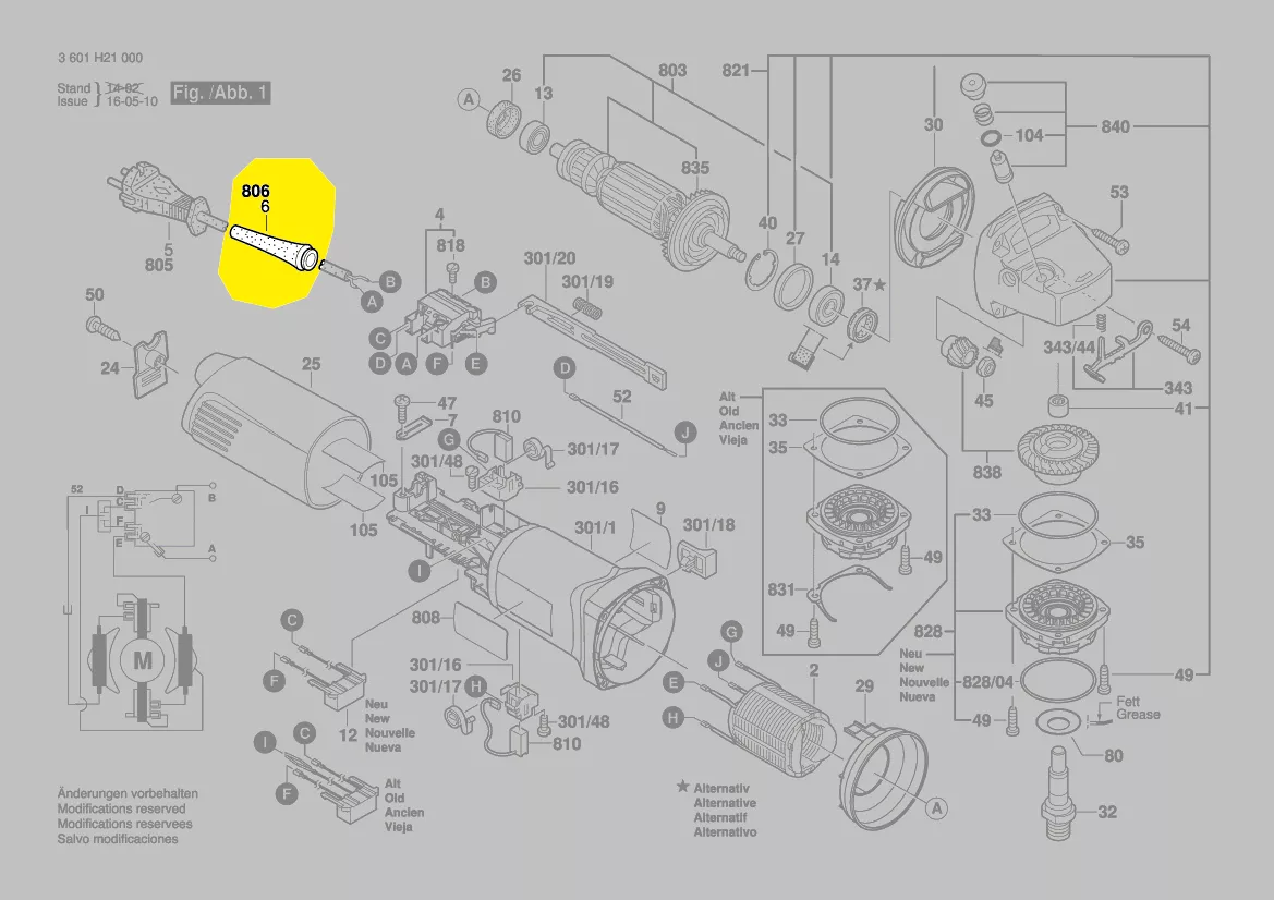 Manchon passe cable d\'alimentation réf. 1600703039 GWS1400 GWS1000 BOSCH